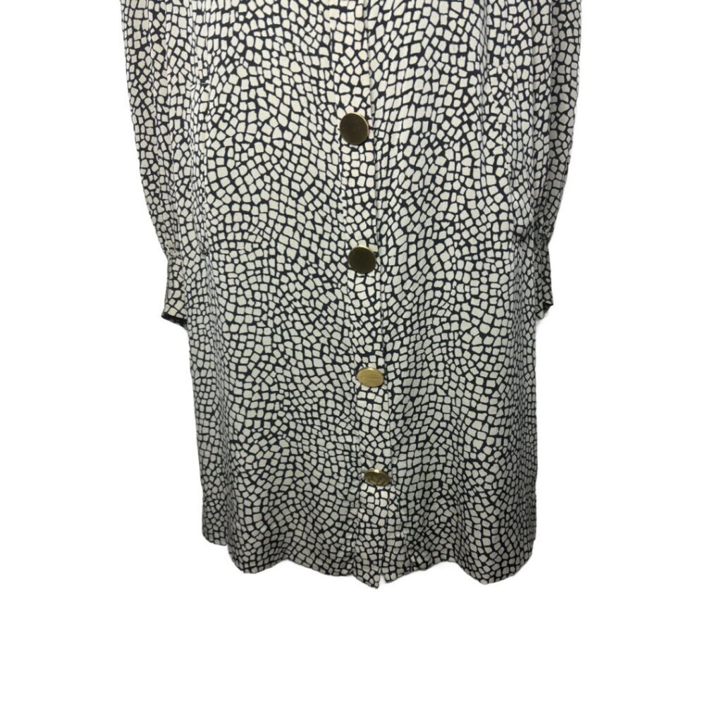 Diane Von Furstenberg Sz 2 Silk/Lycra Patterned Buttoned Shirt Dress (1435) - Picture 3 of 5